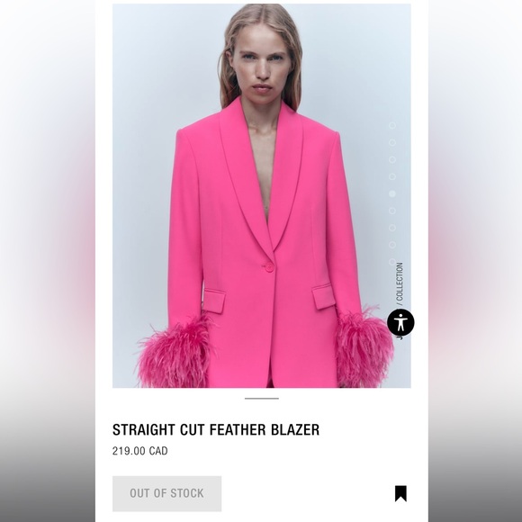 Zara Straight Cut Feather Blazer - Picture 4 of 4